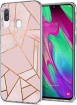 iMoshion Design voor de Samsung Galaxy A20e hoesje - Grafisch Koper - Roze / Goud