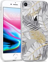 iMoshion Design voor de iPhone SE (2022 / 2020) / 8 / 7 / 6s hoesje - Bladeren - Zwart / Goud