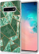 iMoshion Design voor de Samsung Galaxy S10 hoesje - Grafisch Koper - Groen / Goud