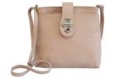 Italiaans echt lederen handtas schoudertas crossbody tas citybag crossover voor vrouwen GL007 Nude roze