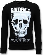 Heren Sweater met Print - Doodskop -7319 -Zwart