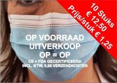 Mondkapjes op voorraad 10 stuks, verpakt in 1 doosje