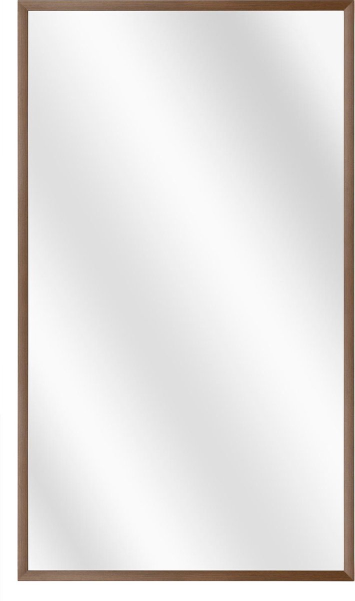 Spiegel met Luxe Aluminium Lijst - Walnoot - 20x50 cm