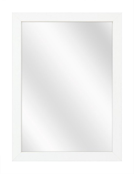 Spiegel met Vlakke Houten Lijst - Wit - 40x60 cm | bol.com
