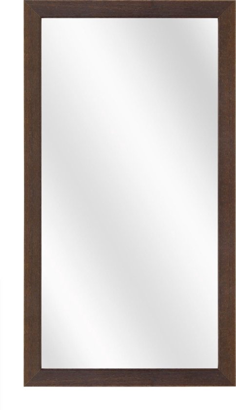 Spiegel met Vlakke Houten Lijst - Koloniaal - 20x50 cm