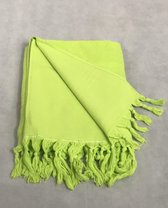 Handdoek | Hamamdoek met één zijde badstof | Terry | Appel Groen | 100 x 170 CM