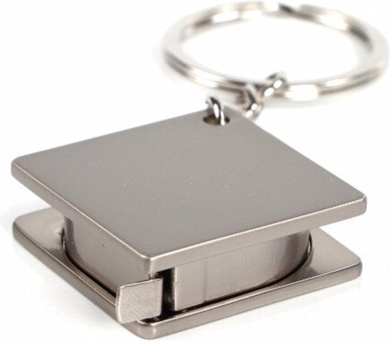 WiseGoods Mini Meetlint Sleutelhanger - Compacte Rolmaat - Meten tot 70 cm - Zilver - WiseGoods