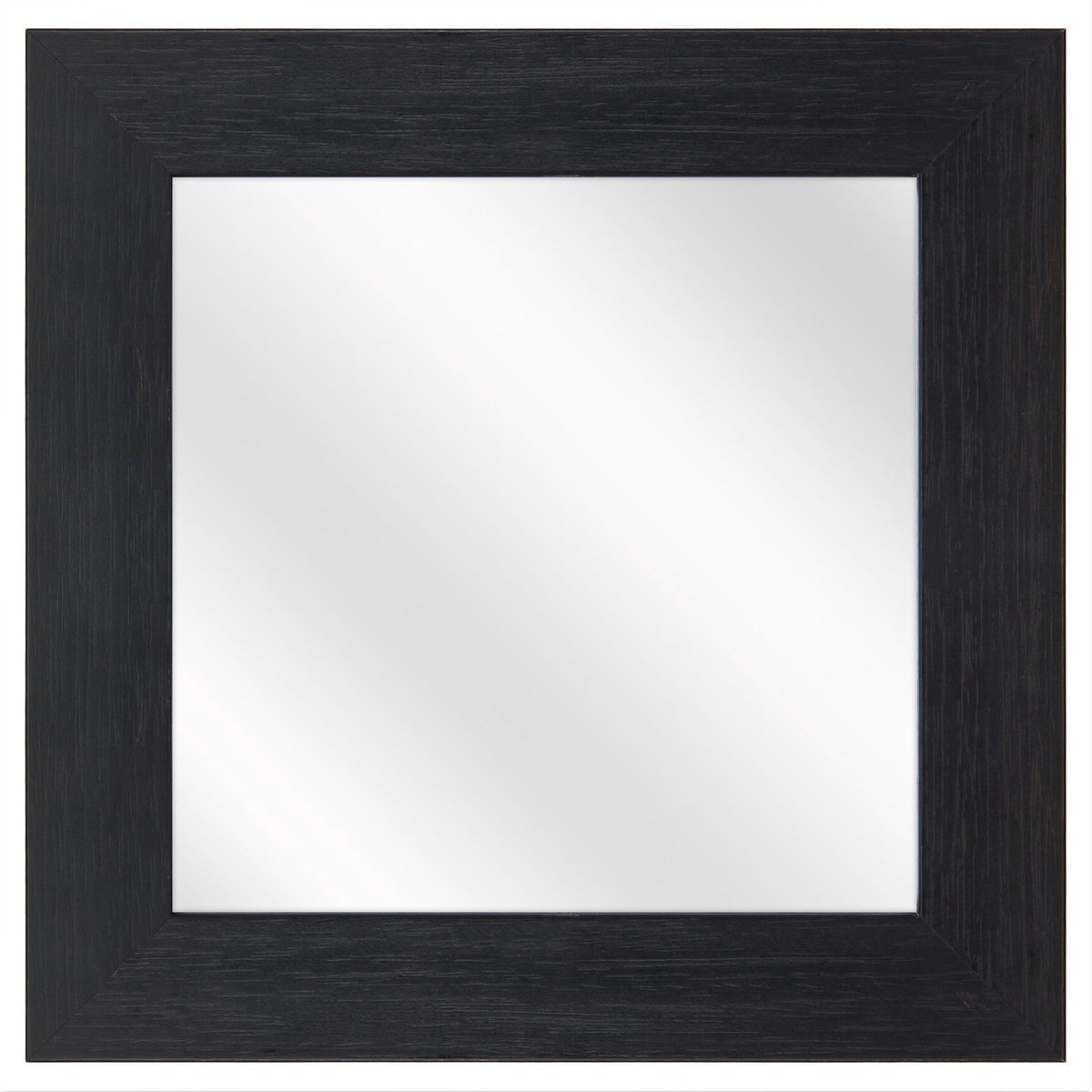 Spiegel met Brede Houten Lijst - Zwart - 40x40 cm