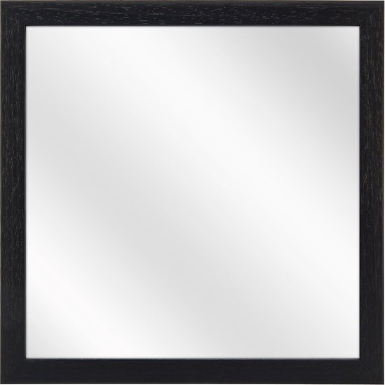 extase Grillig Vervagen Spiegel met Vlakke Houten Lijst - Zwart - 20x20 cm | bol.com