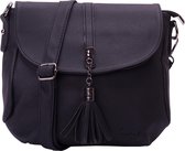 Tas – Schoudertas – Crossbody – Rollover - Kwast - Zwart - Dariya®