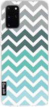 Casetastic Samsung Galaxy S20 Plus 4G/5G Hoesje - Softcover Hoesje met Design - Tiffany Fade Chevron Print