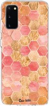 Samsung Galaxy S20 Hoesje - Casetastic - Soft Serie - TPU Backcover - Honeycomb Art Coral - Hoesje Geschikt Voor Samsung Galaxy S20