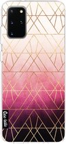 Casetastic Samsung Galaxy S20 Plus 4G/5G Hoesje - Softcover Hoesje met Design - Pink Ombre Triangles Print