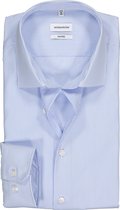 Seidensticker shaped fit overhemd - lichtblauw met wit gestreept - Strijkvrij - Boordmaat: 43