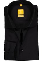 Redmond modern fit overhemd - zwart - Strijkvriendelijk - Boordmaat: 45/46