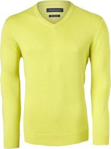 Casa Moda heren trui katoen V-hals - geel -  Maat: 5XL