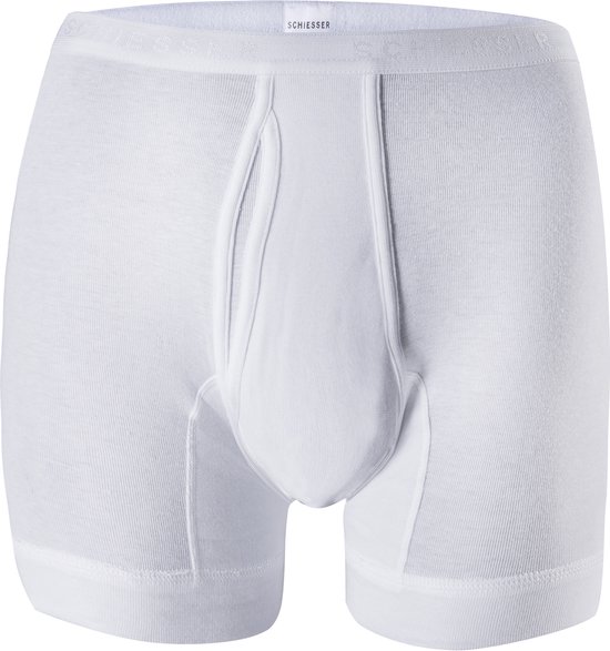 Schiesser Original Feinripp - boxer pour homme - blanc (avec braguette) - Taille XXXXXL