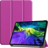 Tablet hoes geschikt voor iPad Pro 11 (2020) - Tri-Fold Book Case - Paars