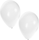 Bellatio Decorations ballonnen - 75 stuks - wit - 27 cm - helium of lucht - verjaardag / versiering