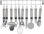 Ustensiles de cuisine avec rail de suspension 9 pièces - Ustensiles de cuisine - Fournitures de cuisine - Ensemble complet de 9 ustensiles de cuisine