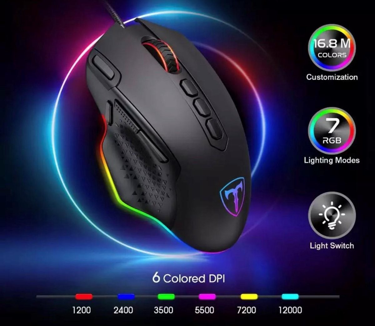 T-Dagger Force - 12000 DPI Gaming Muis thumbnail 3