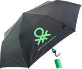 Benetton paraplu opvoubaar automatisch zwart