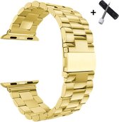 Metalen Armband Voor Apple Watch 42 mm /44 mm - Versteller incl. - Horloge Band - Strap - Goud