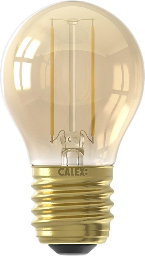 Calex - LED kogellamp - 2W (15W) E27 136 lumen 2100K - Goud - Gold (2 stuks) | bol.com