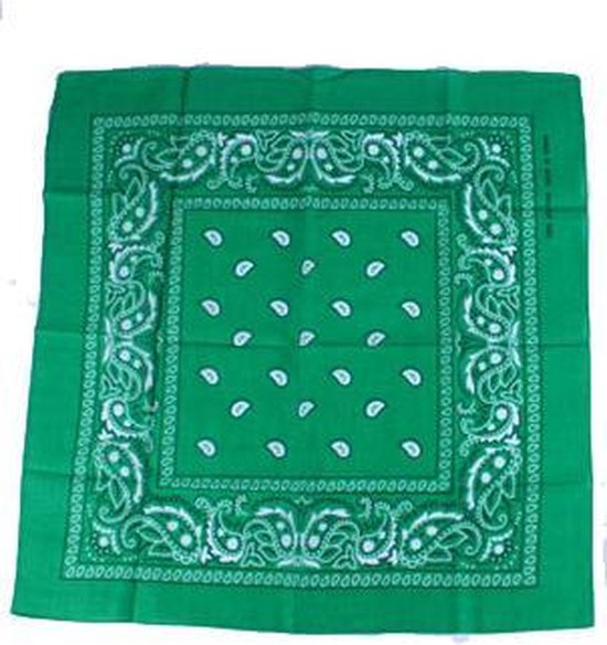 Weg huis makkelijk te gebruiken bovenstaand Zakdoek / bandana groen 54x54cm | bol.com