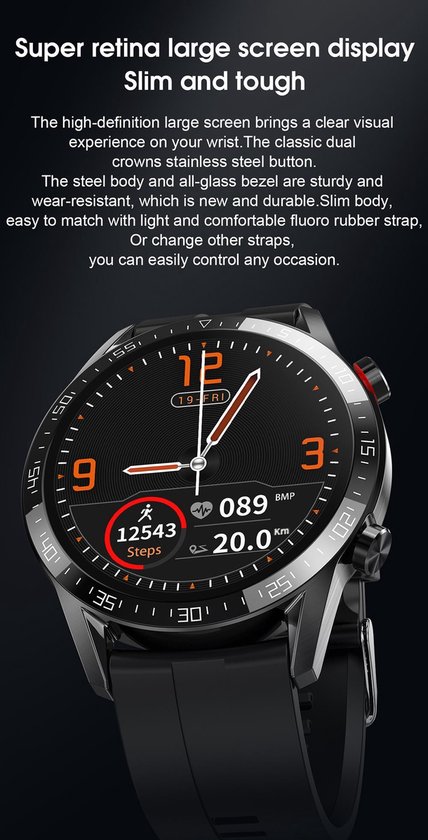 Nieuwe L13 Smart Watch Heren IP68 Waterdicht ECG PPG Bluetooth-oproep  Bloeddruk | bol.com
