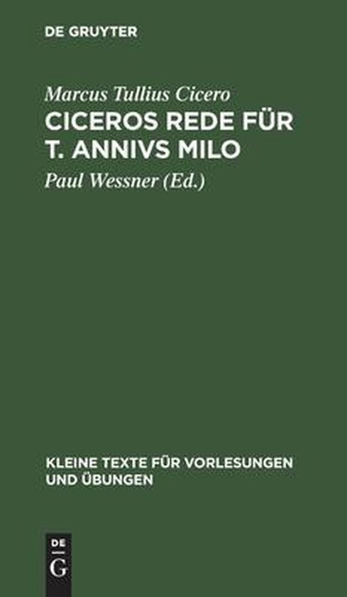 Boek cover Ciceros Rede Fur T. Annivs Milo van Marcus Tullius Cicero (Hardcover)