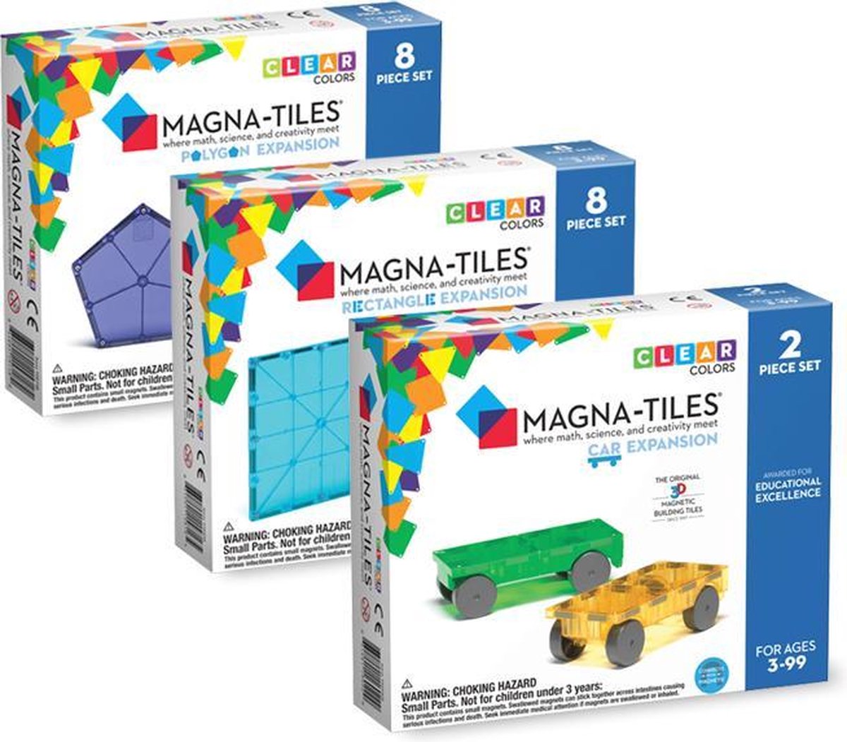 Magna-Tiles® Clear Colors Expansion Kit - Magnetisch Speelgoed - 18-delig