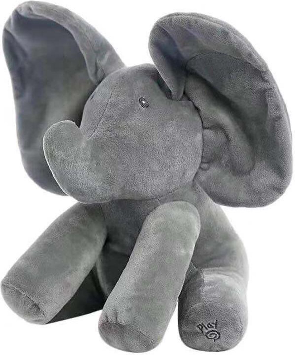 Peluche interactive pour bébé Flappy l'éléphant 30 cm - Bouge