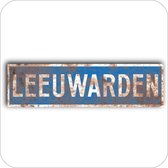 Retro plaatsnaambord Leeuwarden 30cm - stijl: vintage - oud