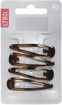 LTBD klik haarspeldjes clips bruin - 4 schuifclips - haar clic Clicclac epoxy turtle