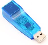 WiseGoods USB 2.0 naar Ethernet RJ45 Adapter / Stick - LAN Adapter - Laptop - Computer - PC - Netwerkaansluiting - Blauw