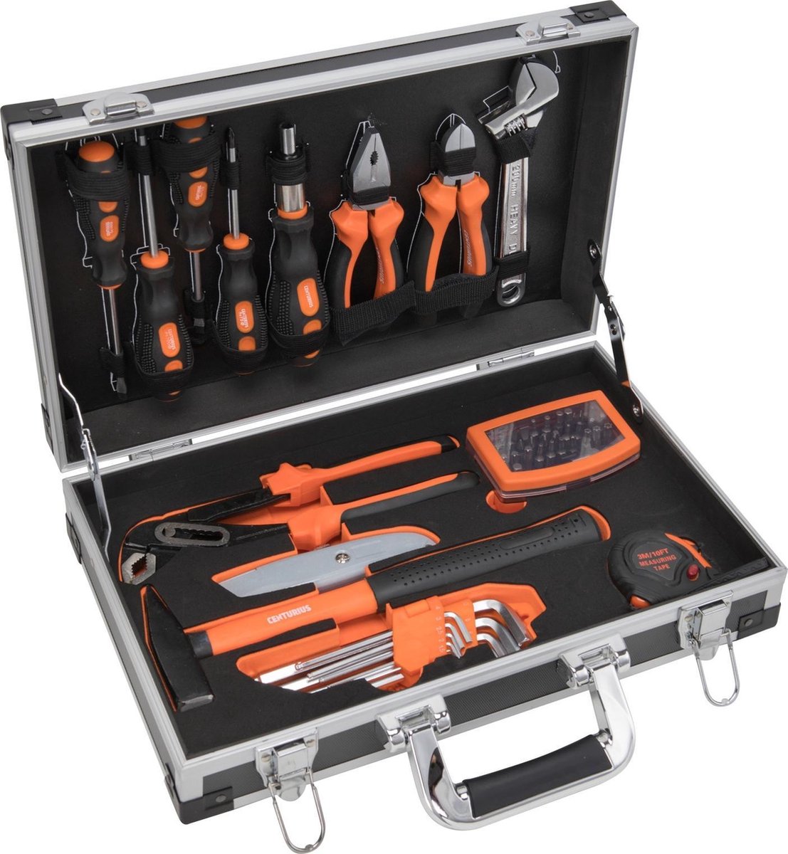 Gereedschapskoffer 53-delig – Basis Toolbox | EVA Foam Inlay – Handgereedschapcompact, Afsluitbaar & Draagbaar – Voor Huis, Garage & Caravan