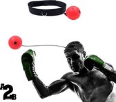 A2B Box Reflex Bal | Hoofd Reflexbal | Boxing | Hoofdband | Workout | Real Men | Mini Punch Home Trainer Boks Kickboks | Rood Zwart