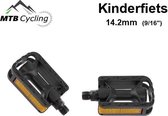 9/16 inch Kinderfiets pedalen - Anti slip - Trappers voor kinder fiets met reflector - 14.2mm groot schroefdraad - Zwart