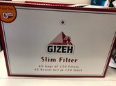 GIZEH SLIM FILTER  (6 MM) WITH GUM (40 BAGS OF 120 FILTERS)