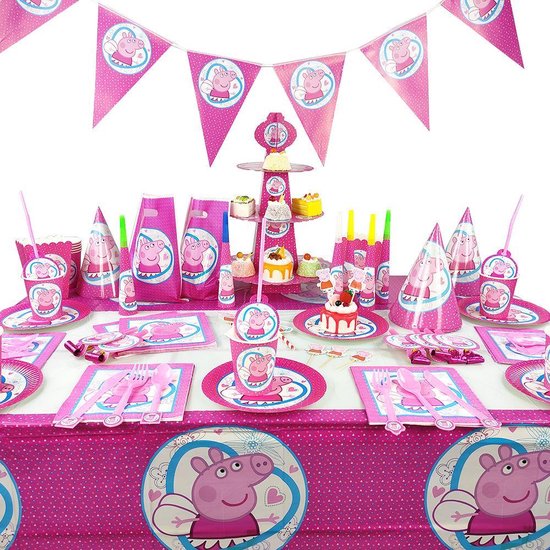 Ensemble d'anniversaire Peppa Pig., Forfait fête Peppa Pig, Banderoles Peppa  Pig
