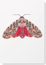Mot Roze Rood - A4 Formaat - Artprint - Kunst aan de muur - Wanddecoratie - Woonaccessoire - Decoratie - Relatiegeschenk - Babykamer Poster- Kinderkamer Kunst van Natuurlijk Angelart