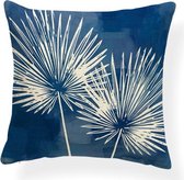 | Kussens | Kussenhoes Indigo Palm Leafs | 45x45cm.