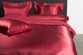 Ambianzz Bedding - Satijn Uni - Dekbedovertrek - Eenpersoons - 140x200/220 cm - Rood