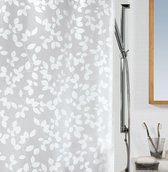 Rideau de douche SPIRELLA décor BLATT - BLANC - Vinyle polyéthylène - 180 x 200 cm