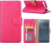 Bookcase Geschikt voor: Sony Xperia XZ1 - Roze - portemonee hoesje