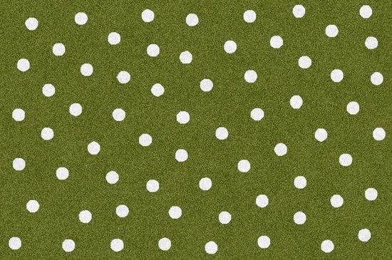 Mat, Vloermat, Vloerkleed, Tapijt, Kind - Kinderkamer Green Dots - Wasbaar - Antislip - 75 x 50 cm
