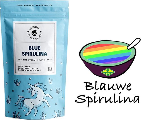 Blauwe spirulina poeder (blue spirulina) - Unicorn superfoods - 50g