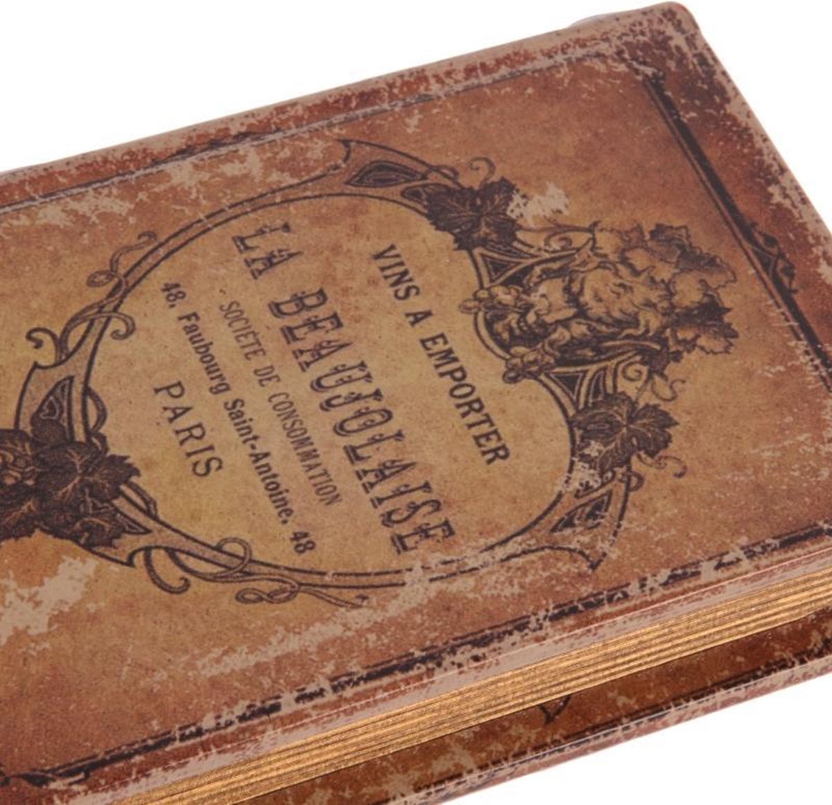 Baroque - Opberger - Opbergboek La Beaujolaise 15 cm - Bruin - 15x10x3.5 - PU Leather