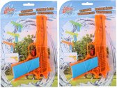 10x Waterpistolen/waterpistool oranje klein van 18 cm kinderspeelgoed - waterspeelgoed van kunststof
